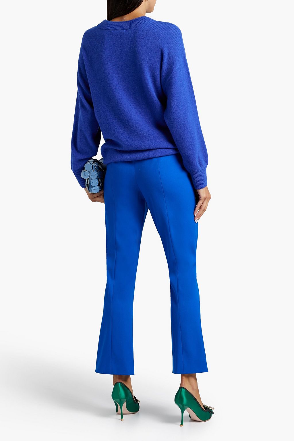 OSCAR DE LA RENTA Wool-blend twill bootcut pants