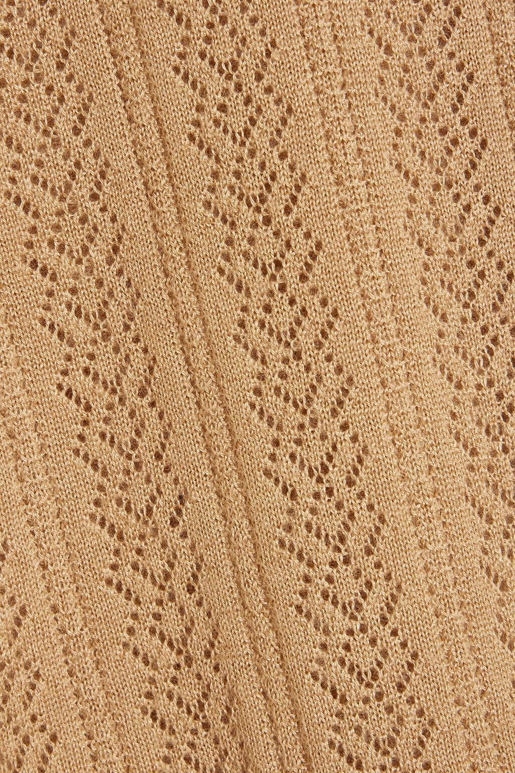 GUCCI Pointelle-knit cashmere and silk-blend turtleneck sweater