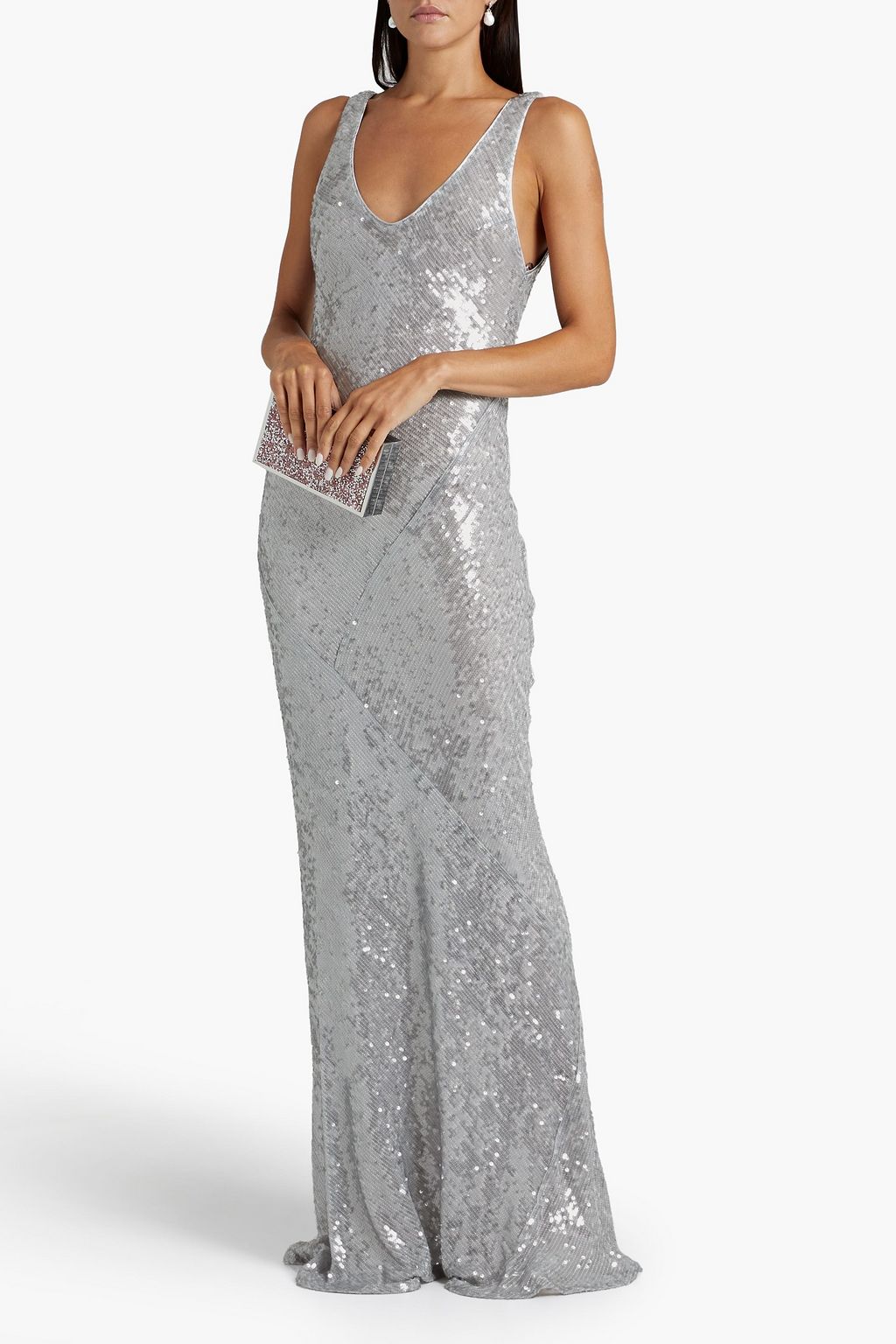 GALVAN LONDON Valletta sequined chiffon gown THE