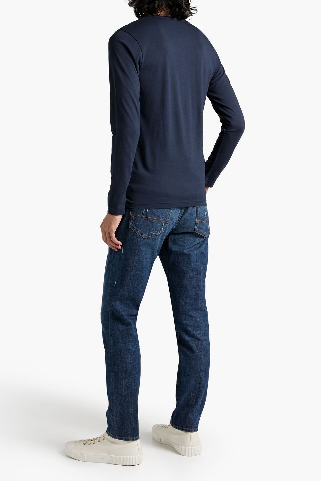 SUNSPEL Cotton and modal-blend jersey Henley T-shirt
