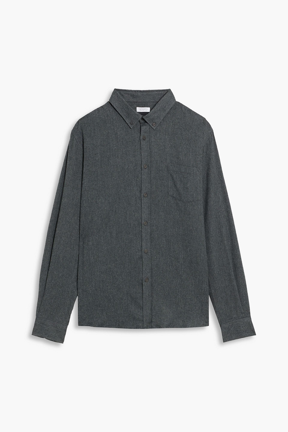Sunspel Cotton-twill Shirt In Gray