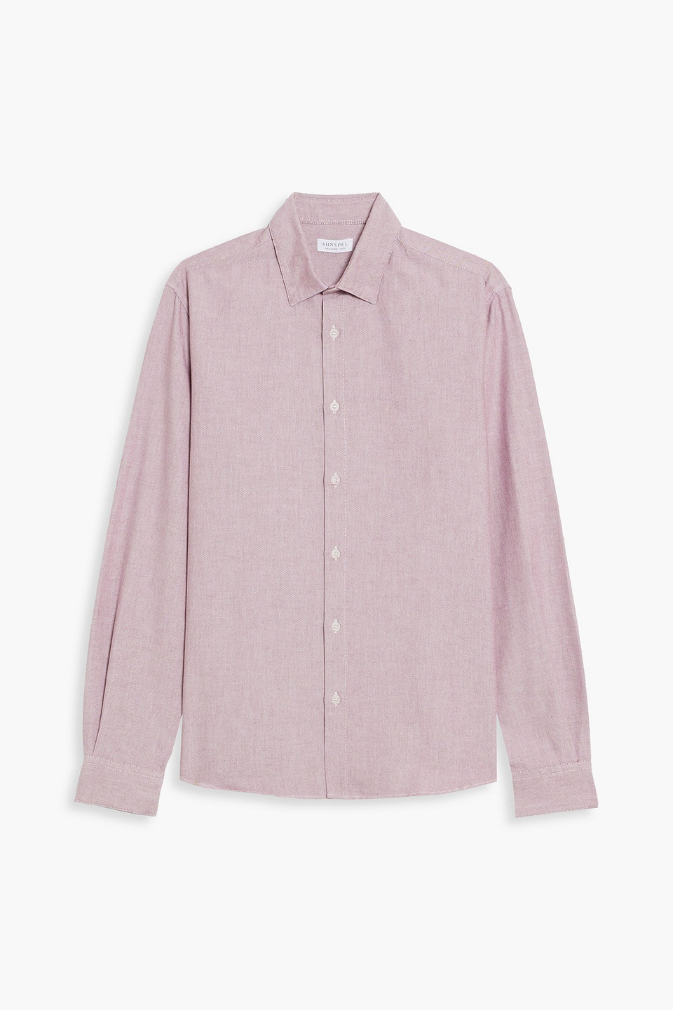 sunspel - cotton oxford shirt - burgundy - s