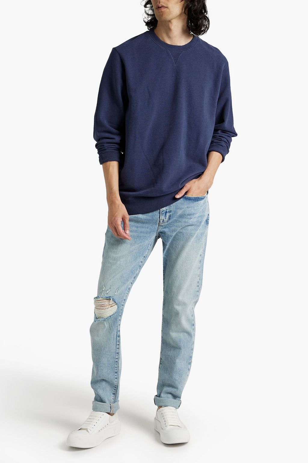 SUNSPEL Mélange French cotton-terry sweatshirt