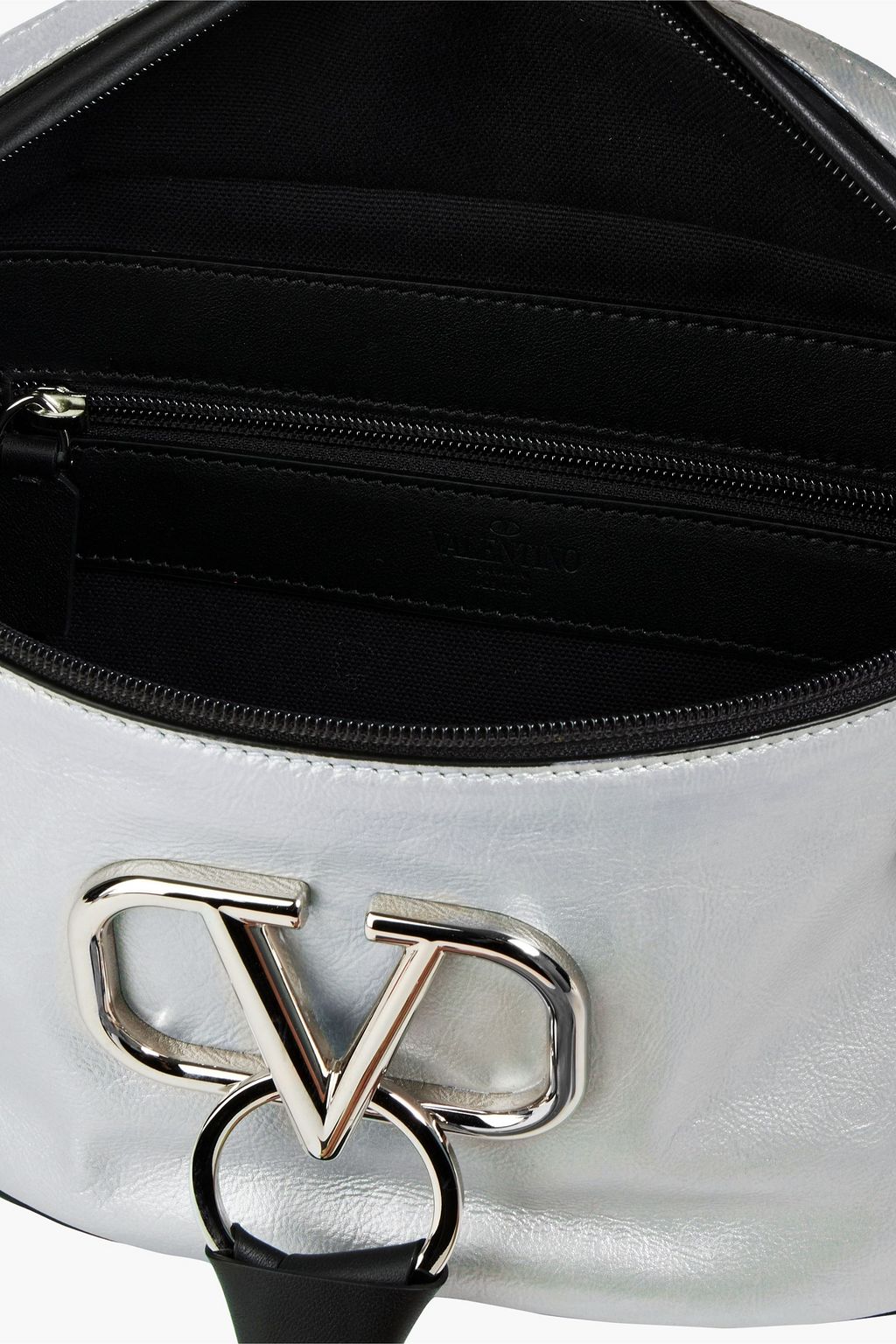 VALENTINO GARAVANI VRING metallic textured-leather belt bag