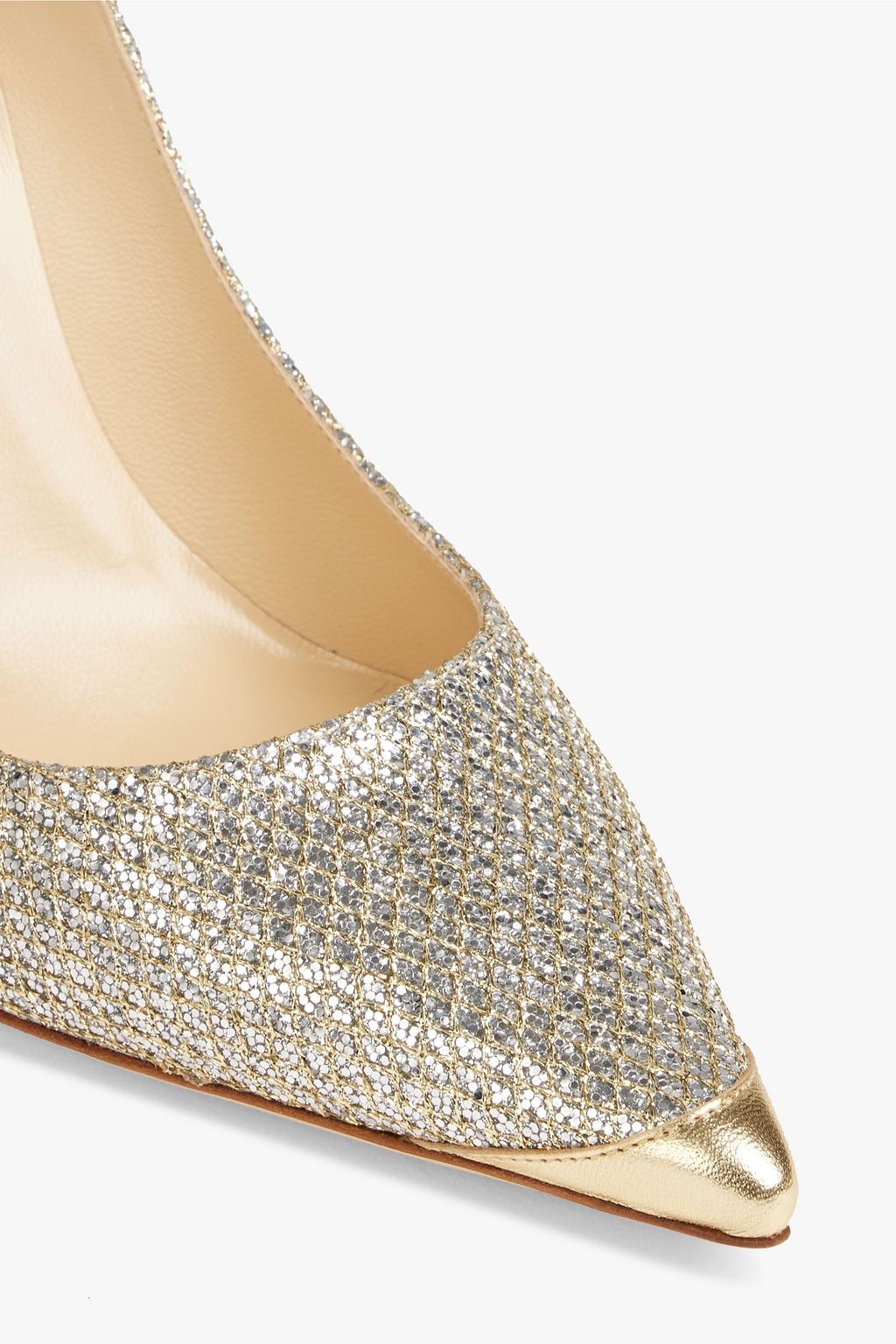 JIMMY CHOO Abel glittered woven pumps THE