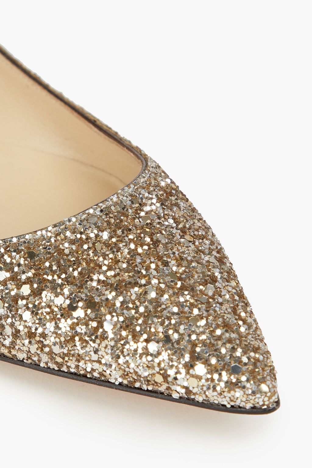 JIMMY CHOO Glittered woven ballet flats