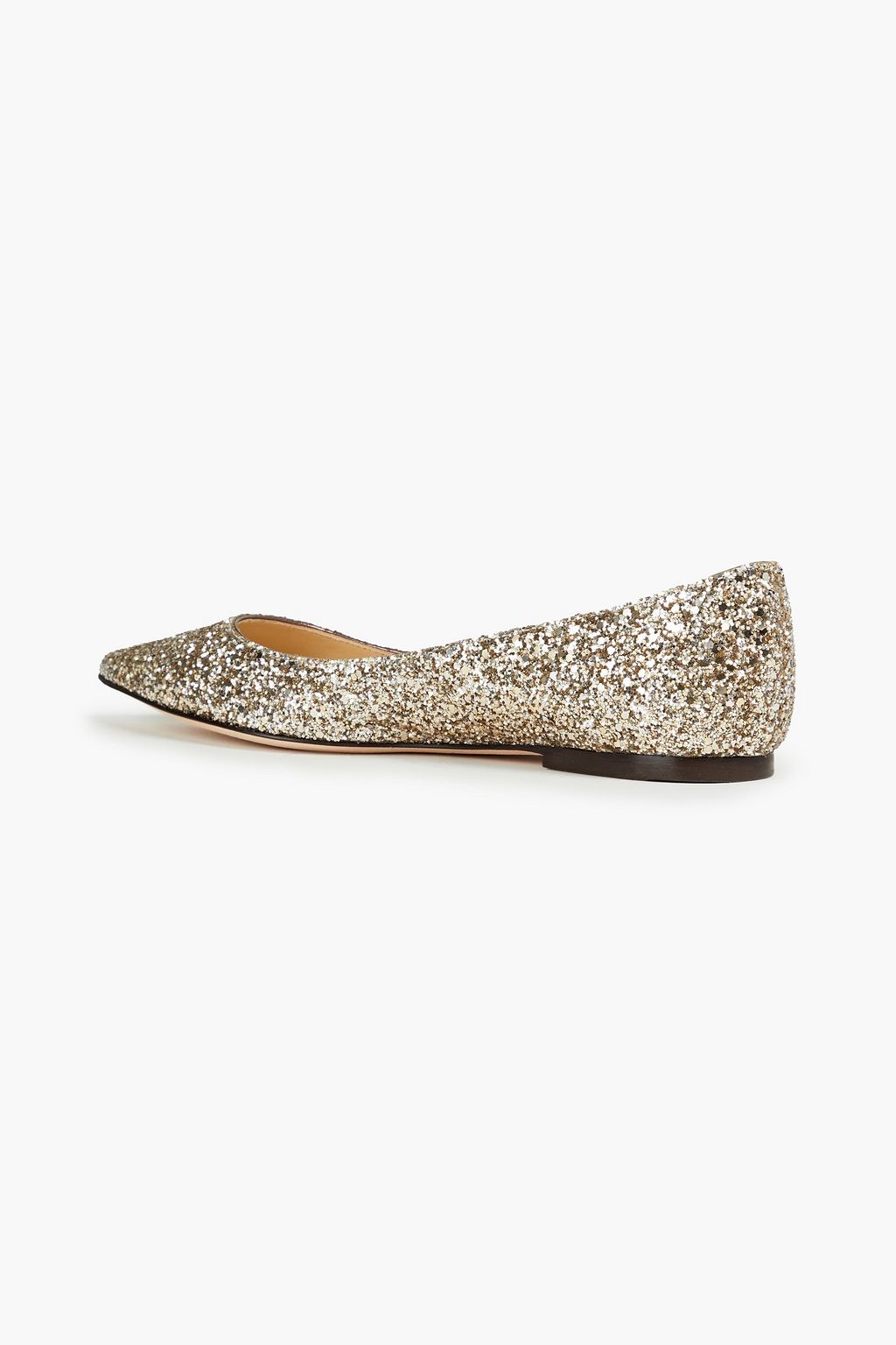 JIMMY CHOO Glittered woven ballet flats