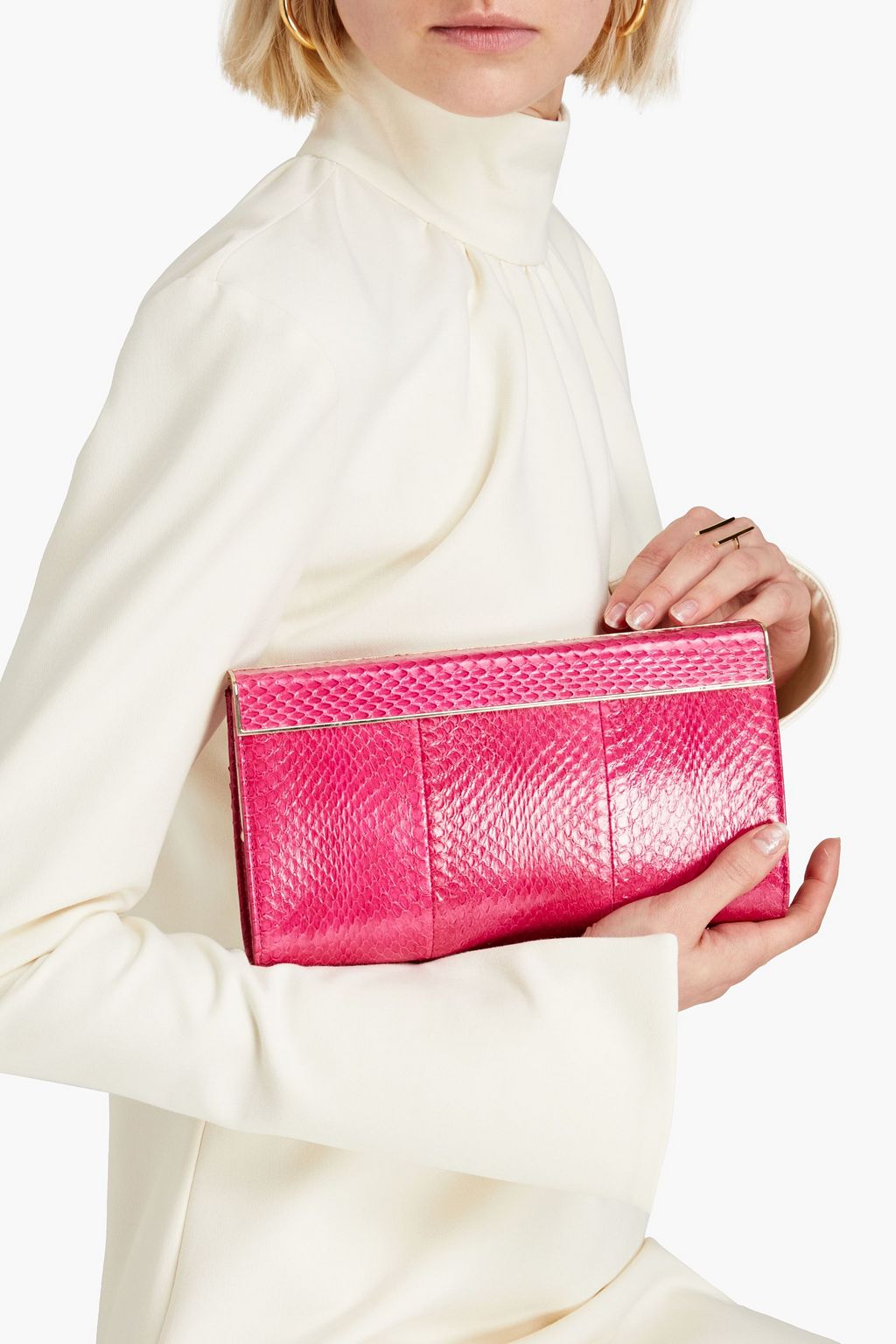 JIMMY CHOO Elaphe box clutch