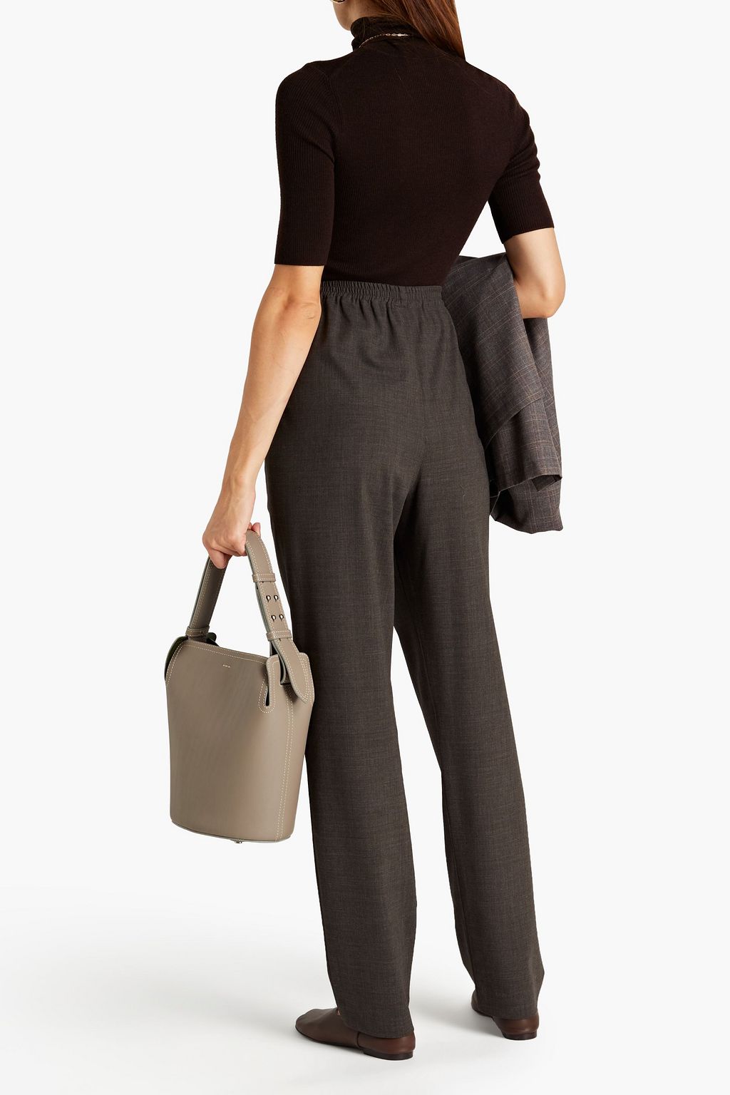 ESKANDAR Stretch-wool tapered pants