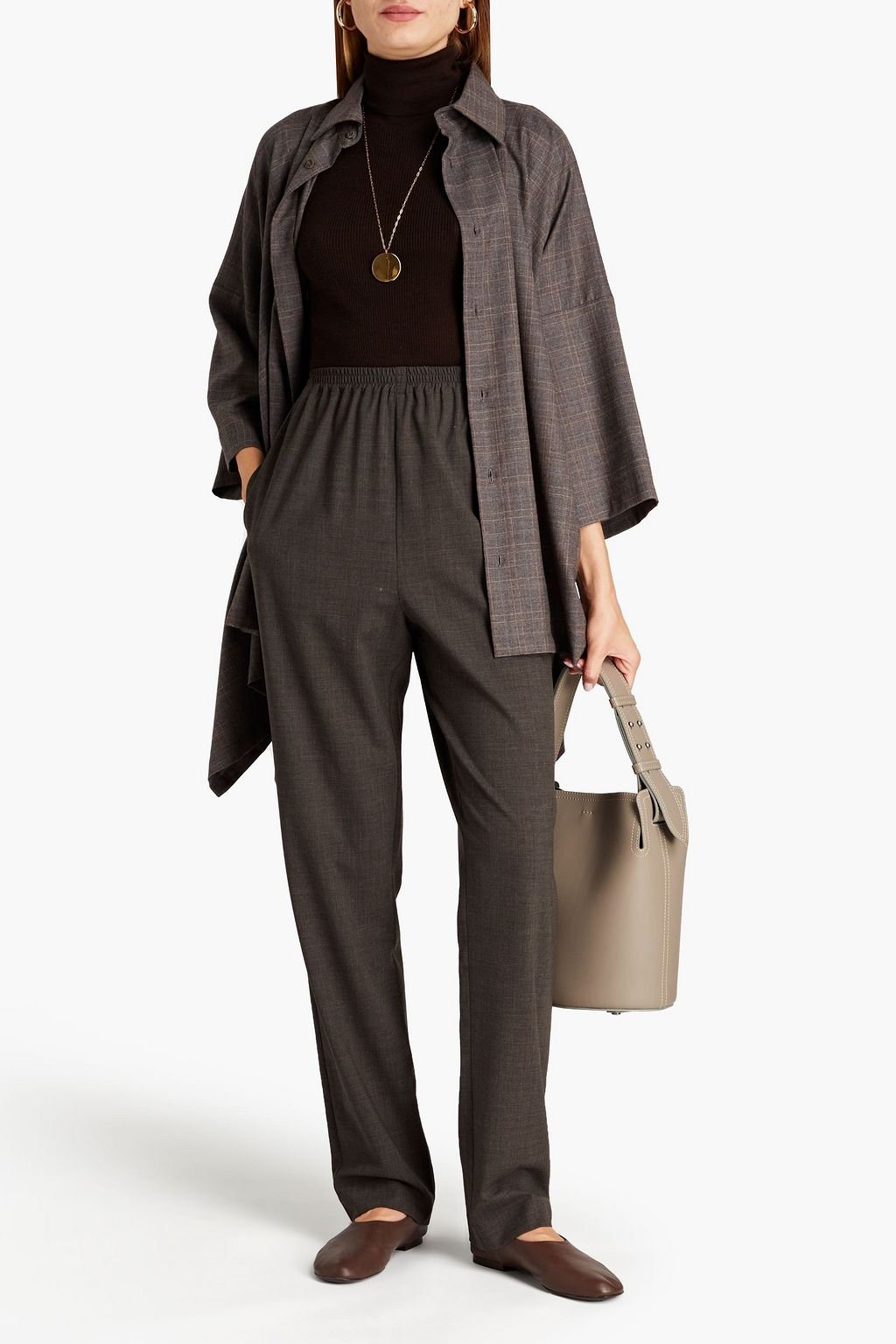ESKANDAR Stretch-wool tapered pants