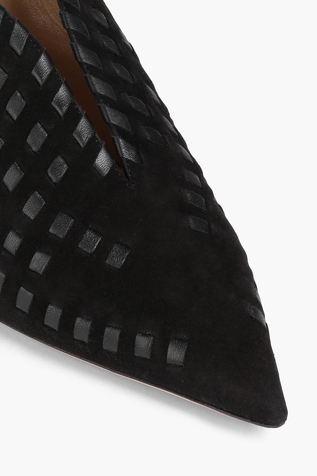 JIMMY CHOO Saise woven suede slingback pumps
