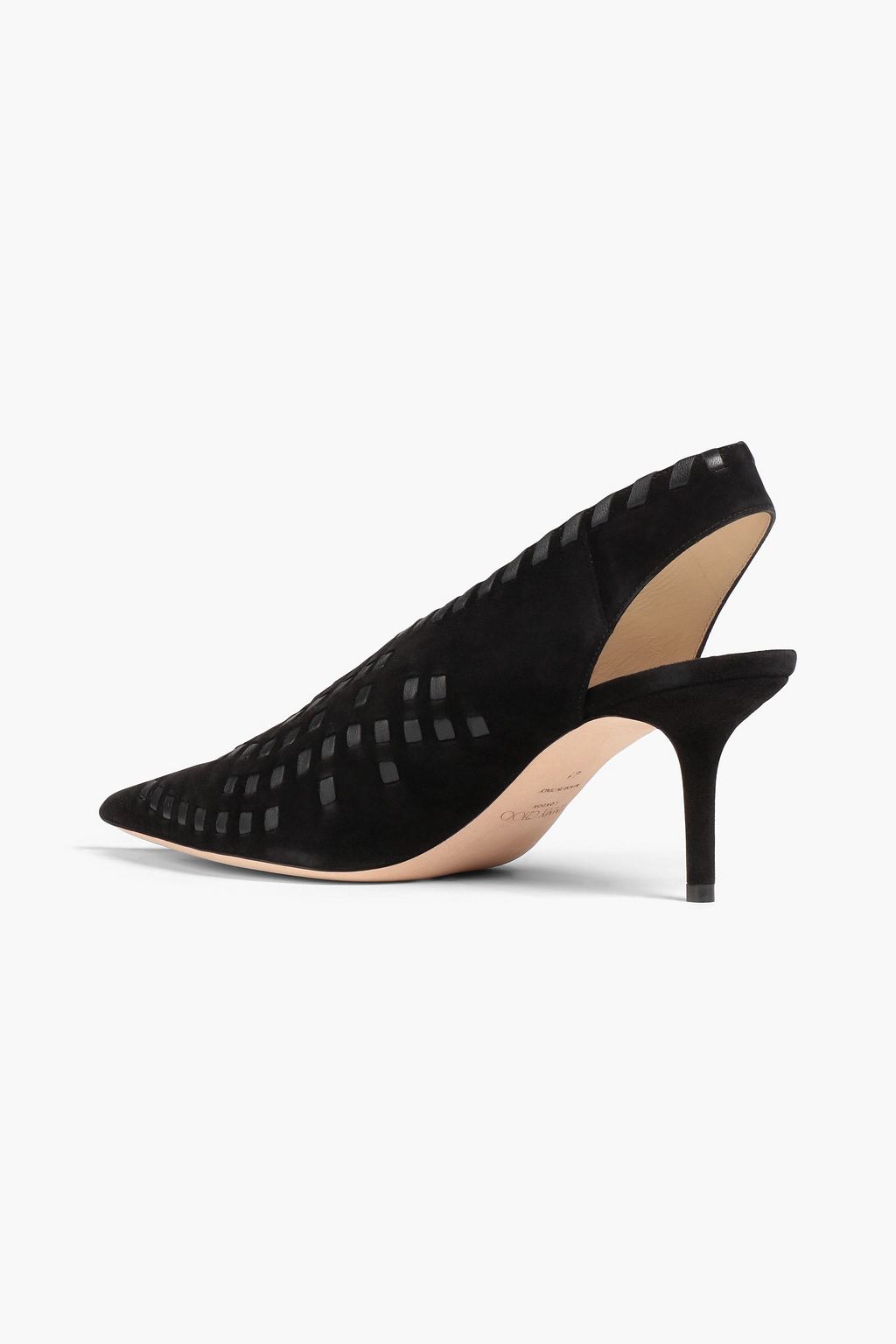JIMMY CHOO Saise woven suede slingback pumps