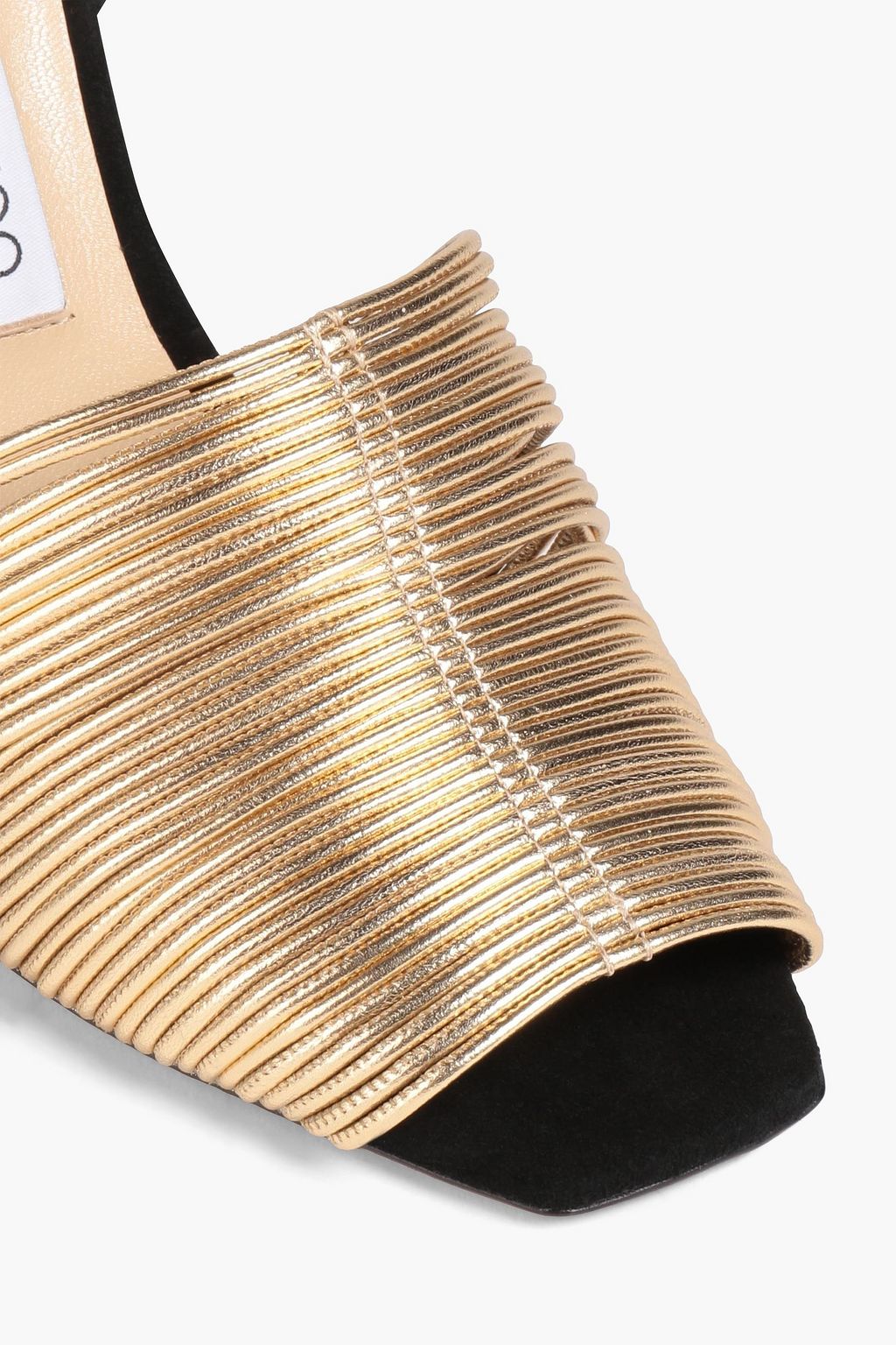 JIMMY CHOO Baja metallic leather and suede sandals