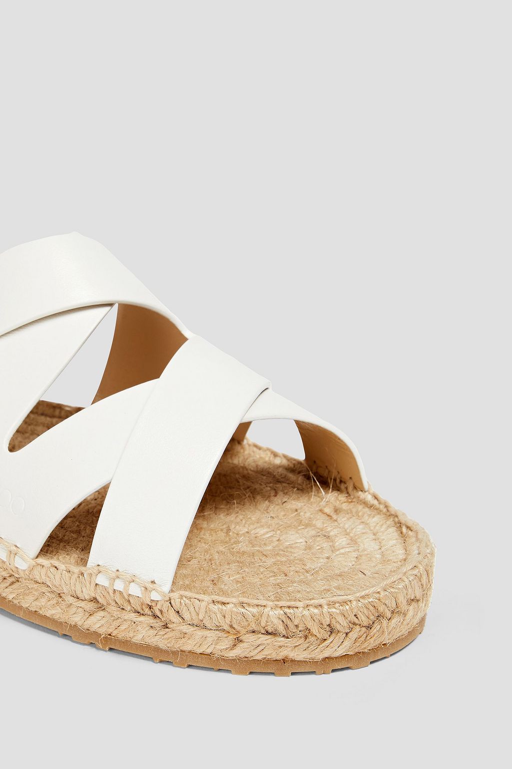 JIMMY CHOO Prisma leather espadrille slides