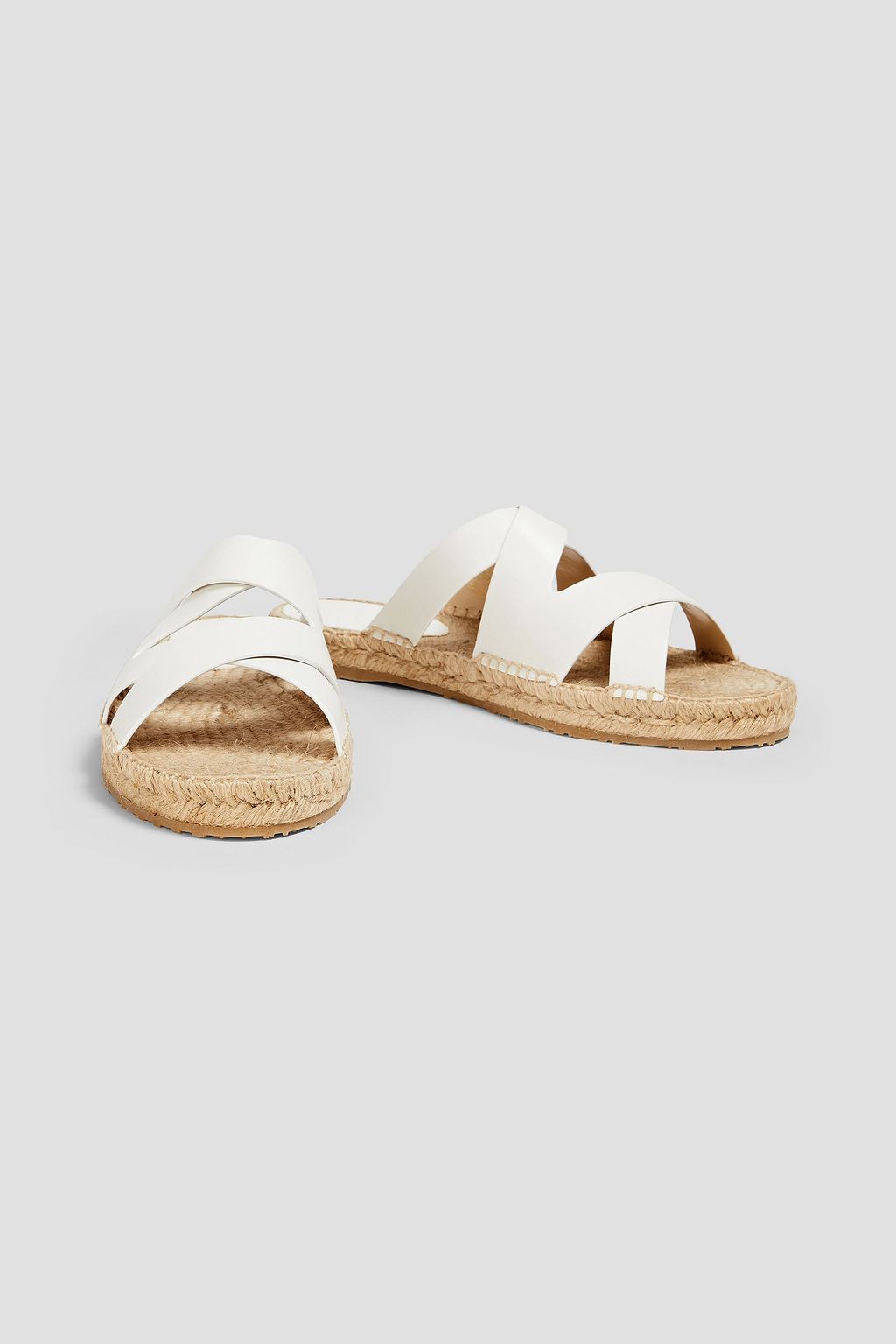 JIMMY CHOO Prisma leather espadrille slides