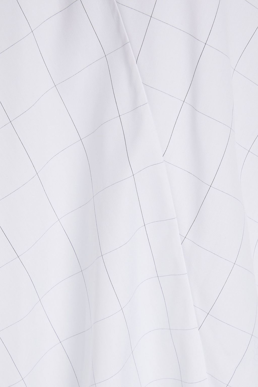 ROSETTA GETTY 비대칭 체크 코튼 포플린 탑