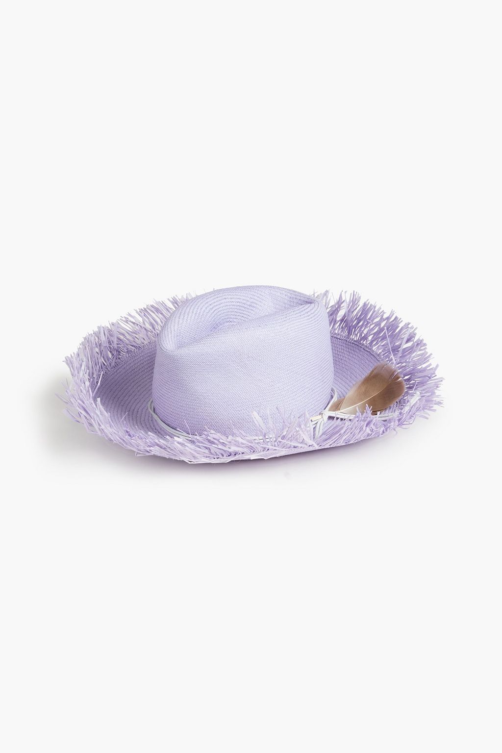 ZIMMERMANN Frayed feather-embellished straw Panama hat