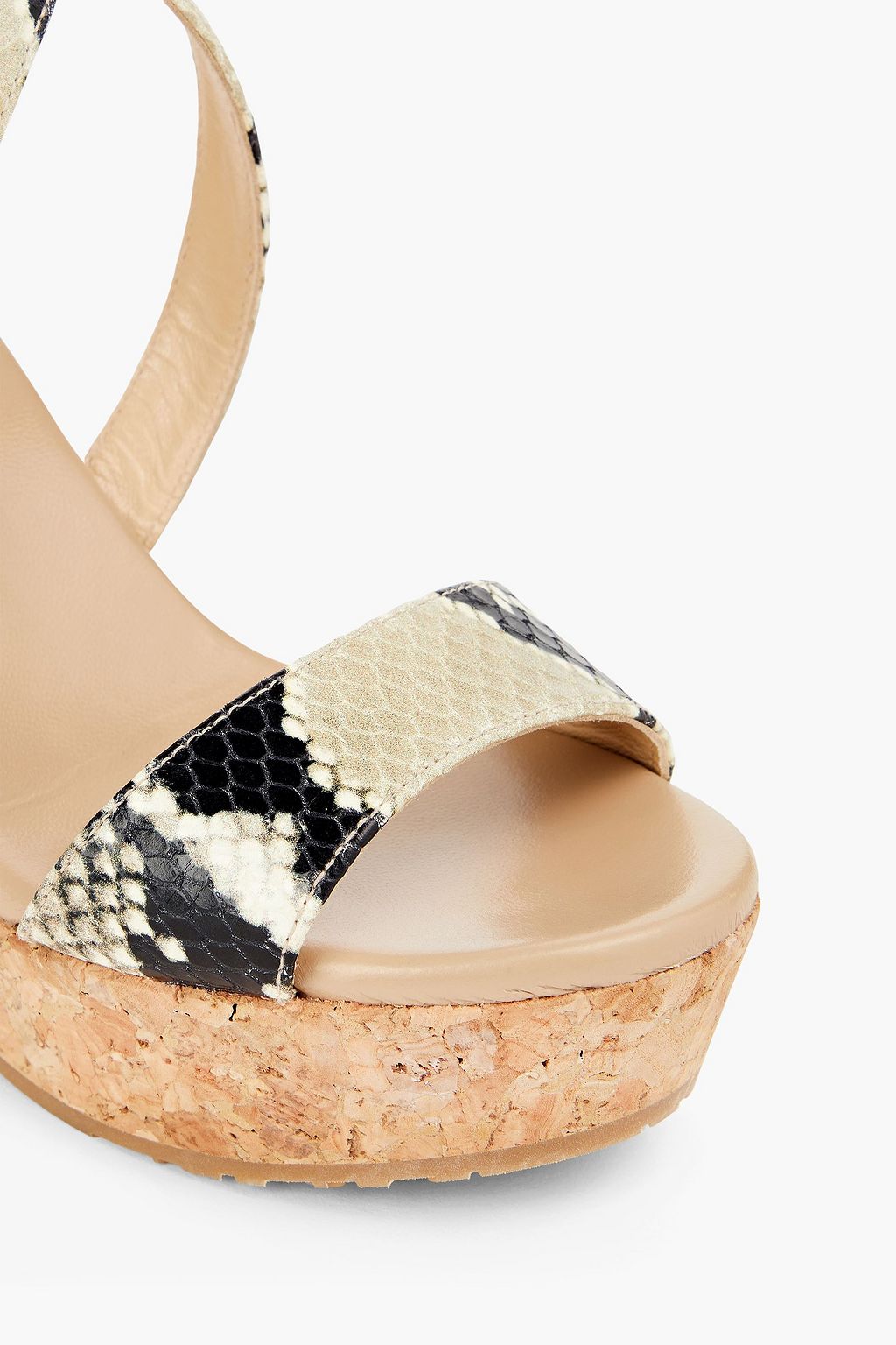 JIMMY CHOO Portia 100 Wedges aus Leder mit Schlangeneffekt