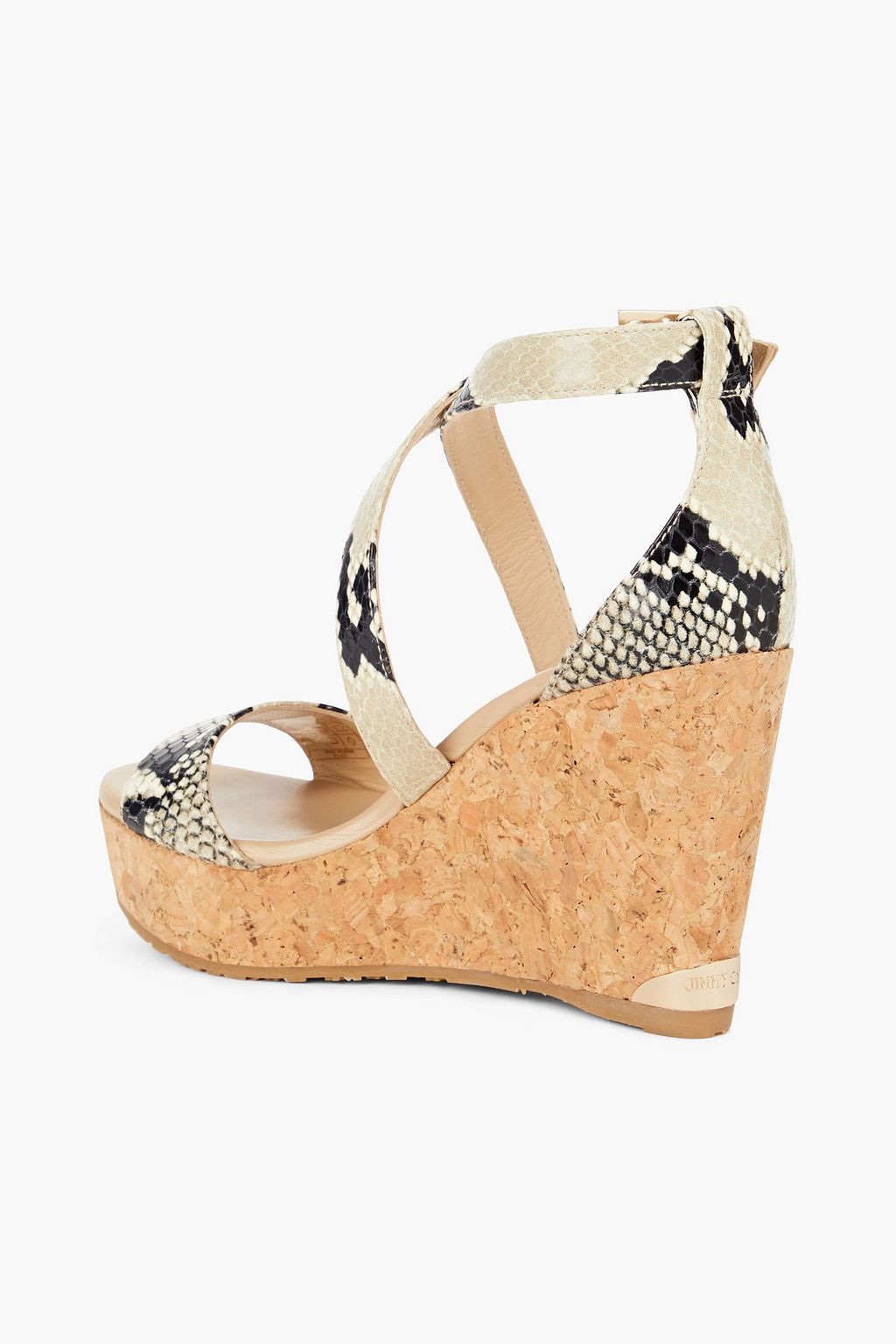 JIMMY CHOO Portia 100 Wedges aus Leder mit Schlangeneffekt