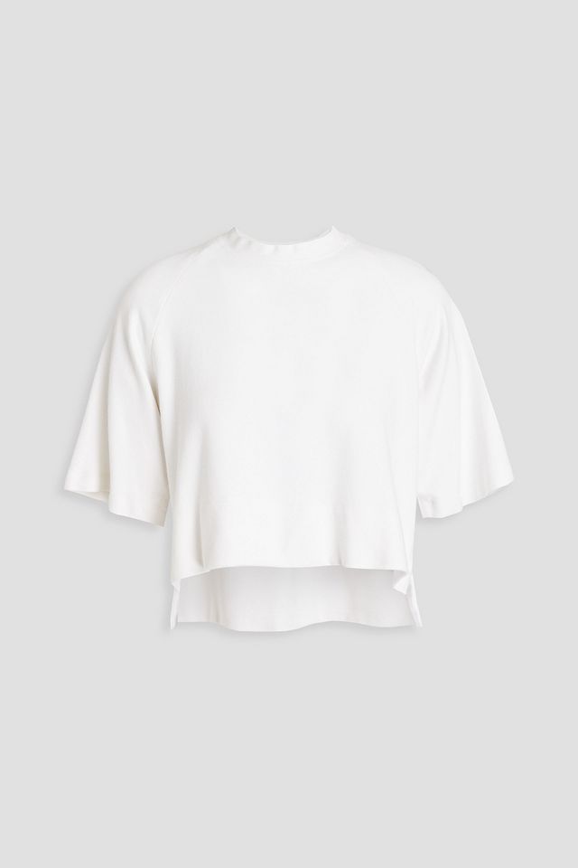 Cropped stretch-jersey T-shirt