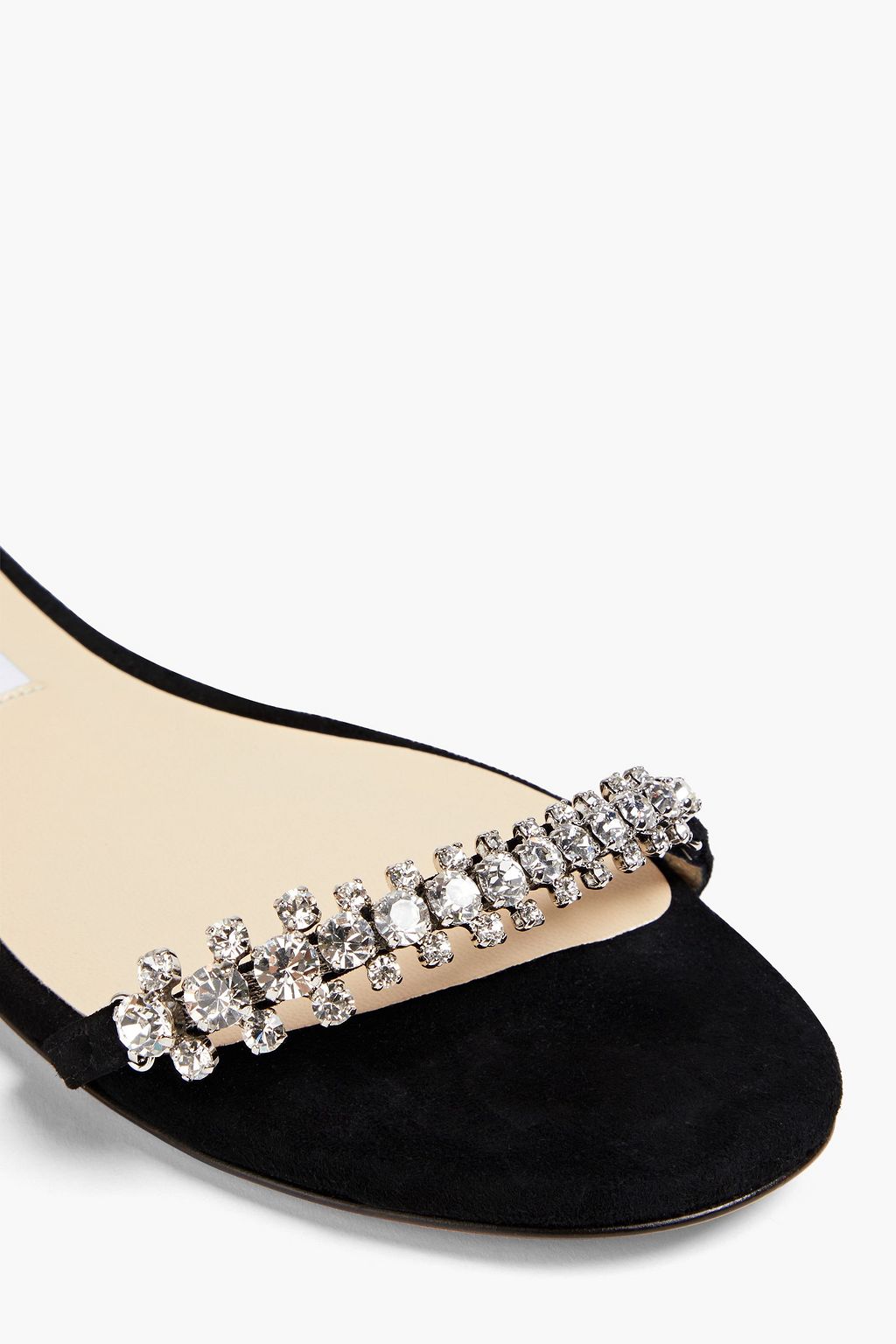 JIMMY CHOO Shiloh Sandalen aus Veloursleder mit Kristallverzierung