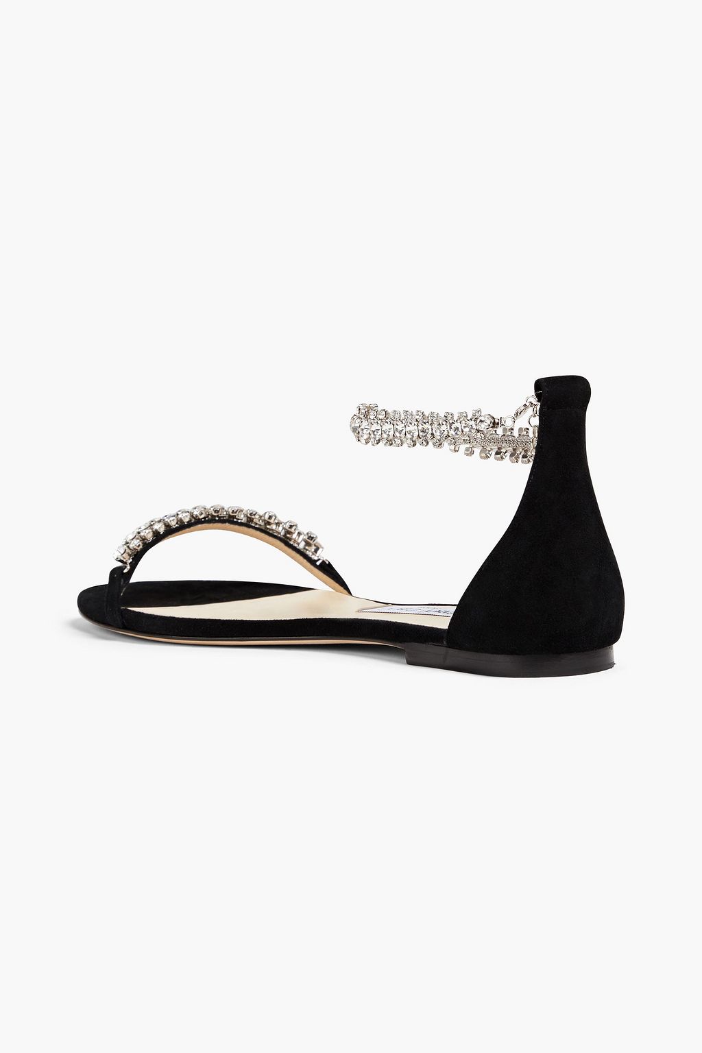 JIMMY CHOO Shiloh Sandalen aus Veloursleder mit Kristallverzierung