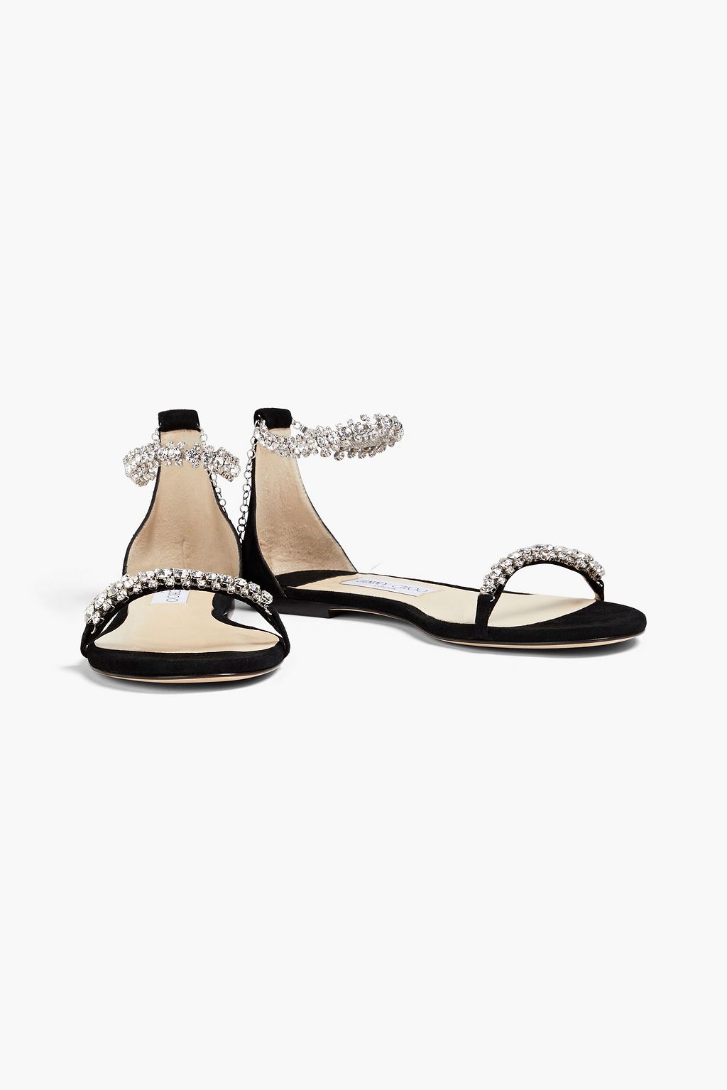 JIMMY CHOO Shiloh Sandalen aus Veloursleder mit Kristallverzierung