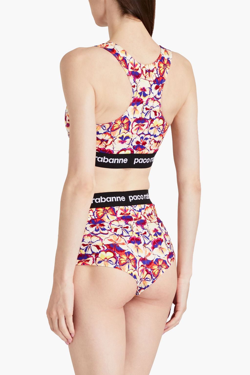 RABANNE Printed jersey high-rise briefs
