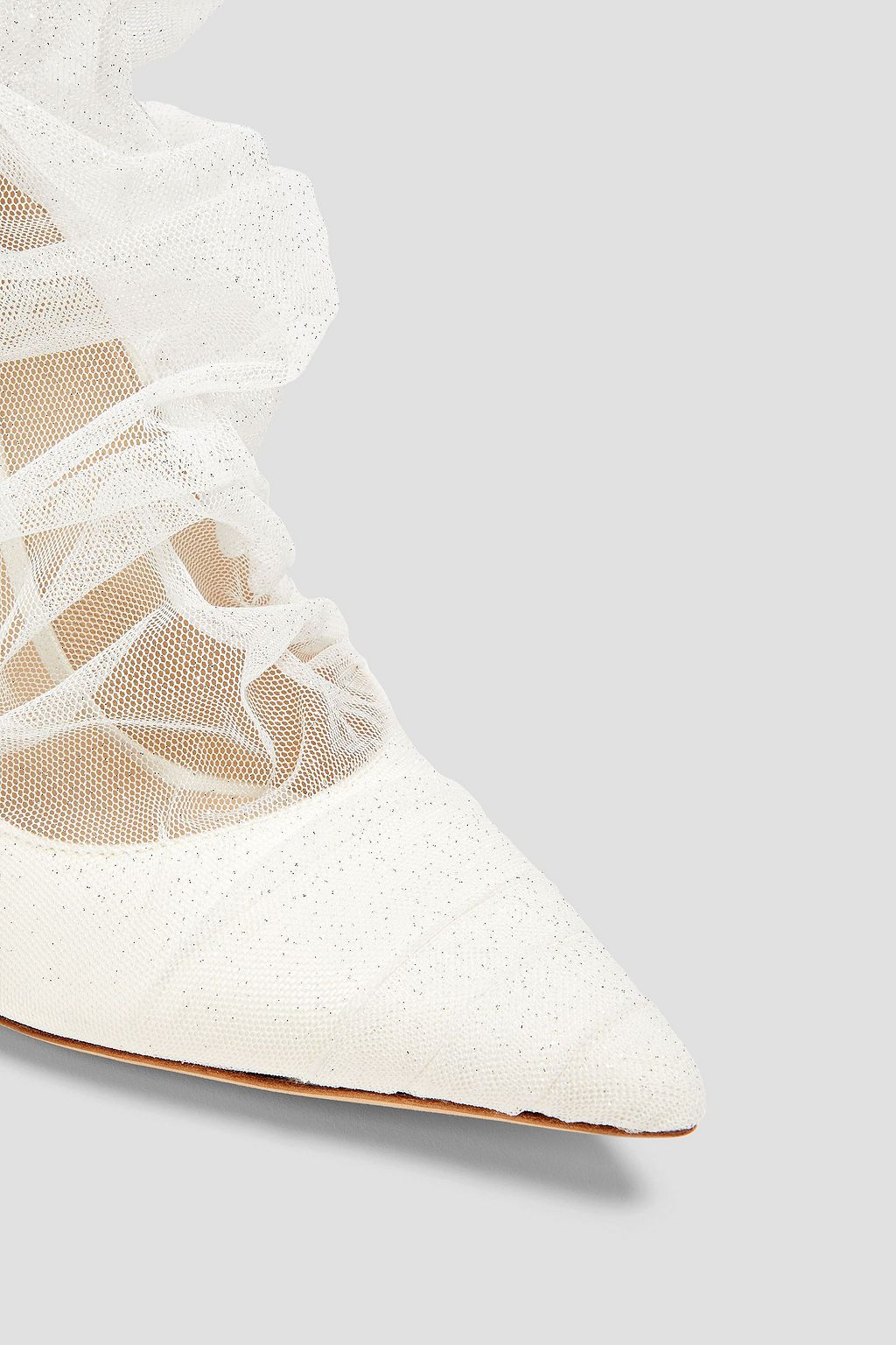 JIMMY CHOO Glittered tulle and satin pumps