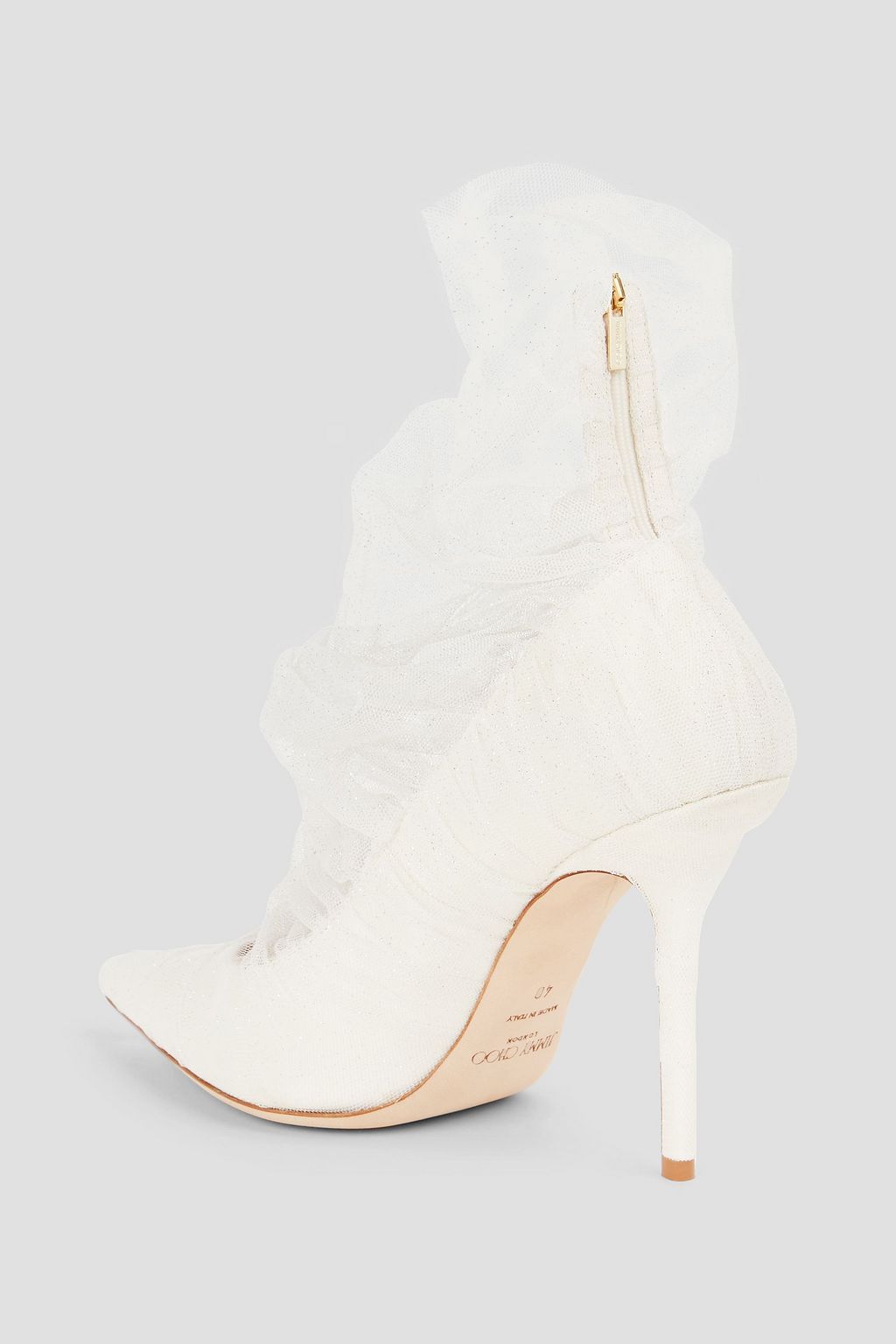 JIMMY CHOO Glittered tulle and satin pumps