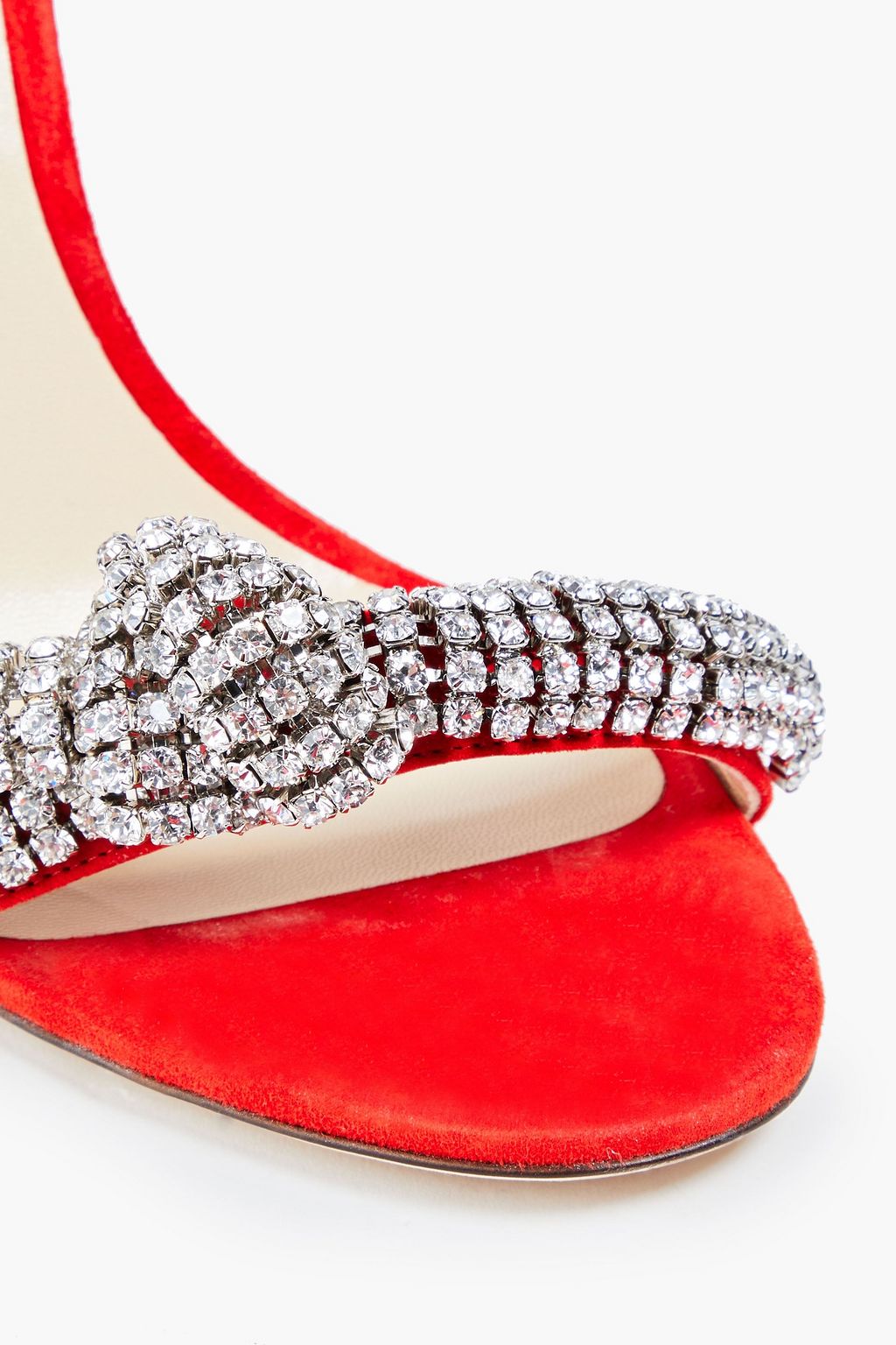 JIMMY CHOO Thyra 100 crystal-embellished suede sandals
