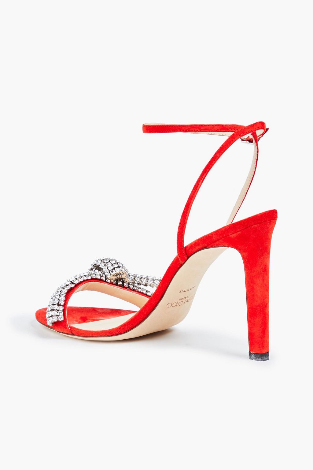 JIMMY CHOO Thyra 100 crystal-embellished suede sandals