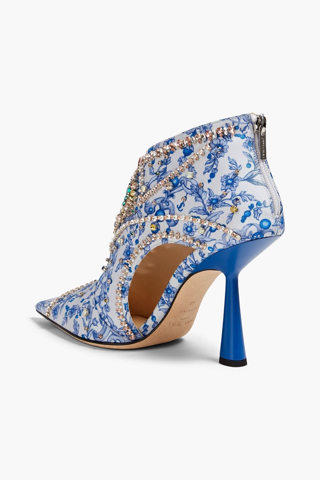 JIMMY CHOO Kendrix 100 장식 디테일 프린트 오토만 앵클 부츠
