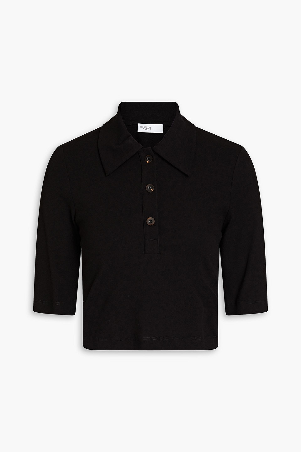 Rosetta Getty Womens Black Slim-fit Cotton-jersey Polo Shirt M