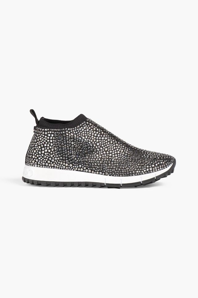 Norway embellished stretch-knit slip-on sneakers