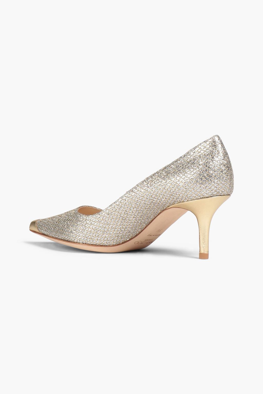 JIMMY CHOO Aurora glittered woven pumps