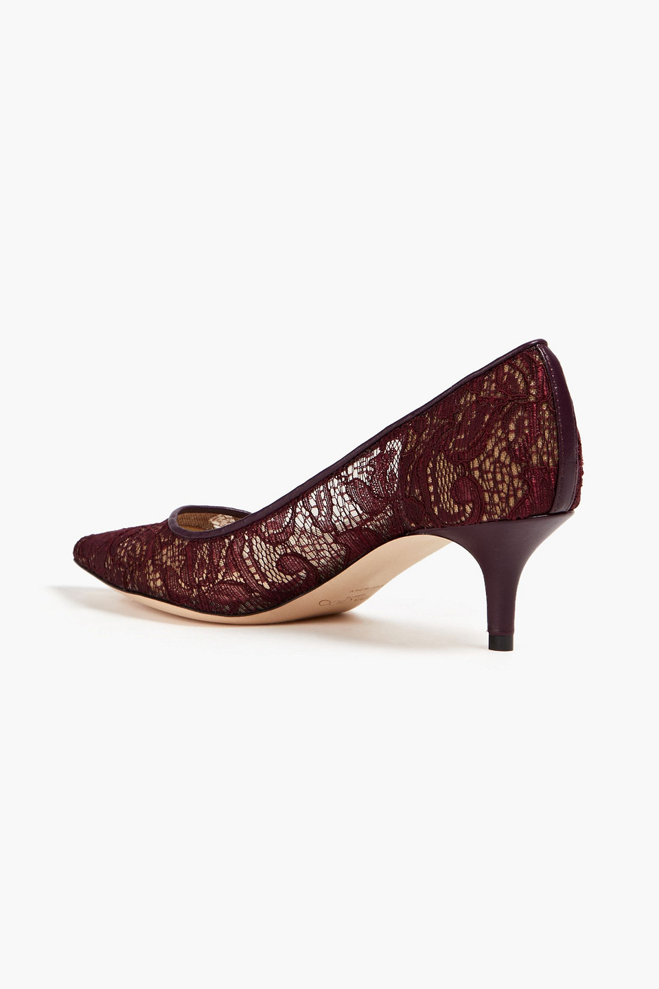 JIMMY CHOO LOVE 65 LEATHER-TRIMMED CORDED LACE PUMPS 3074457345633299259