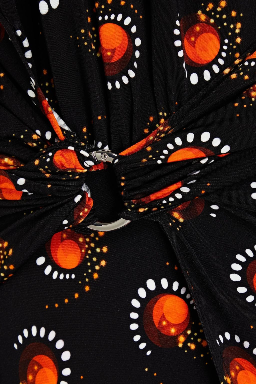 RABANNE Asymmetric wrap-effect printed jersey midi dress