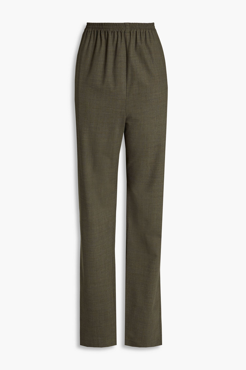 Eskandar Stretch-wool Tapered Pants In Army Green