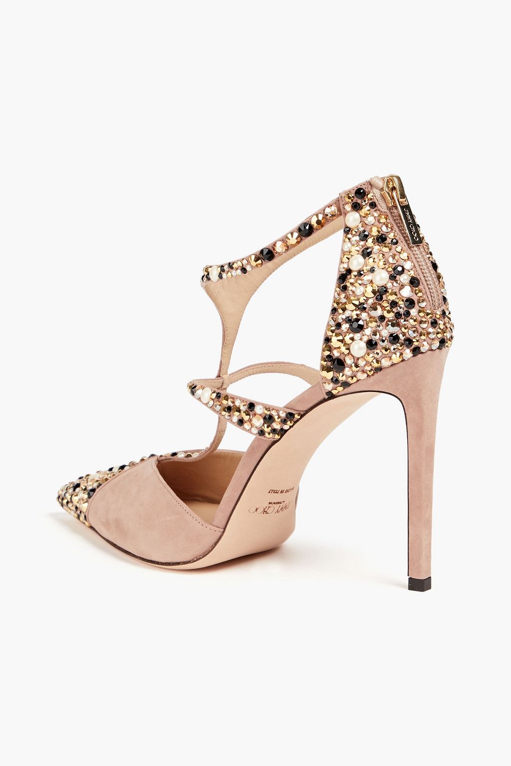 JIMMY CHOO Saoni 100 embellished suede pumps