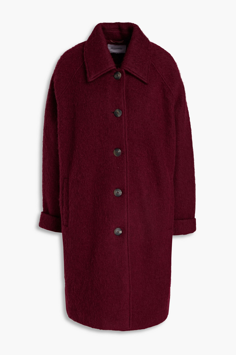 American Vintage Brushed Wool-blend Felt Coat In Purple
