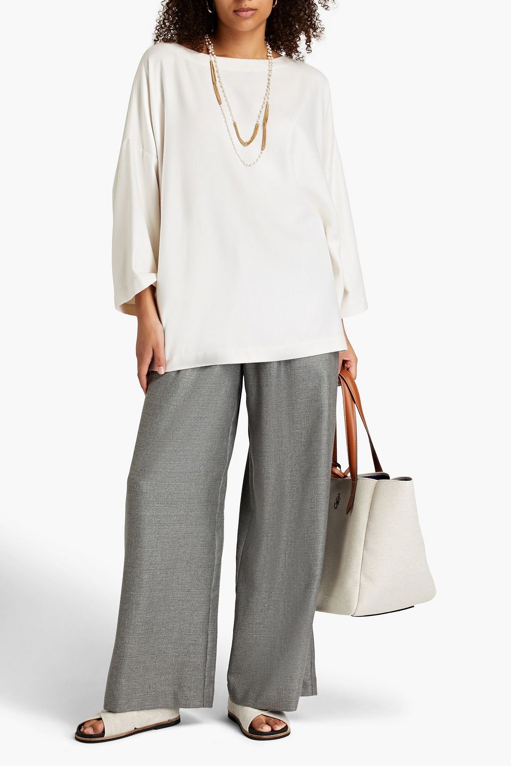 ESKANDAR Silk and cashmere-blend top