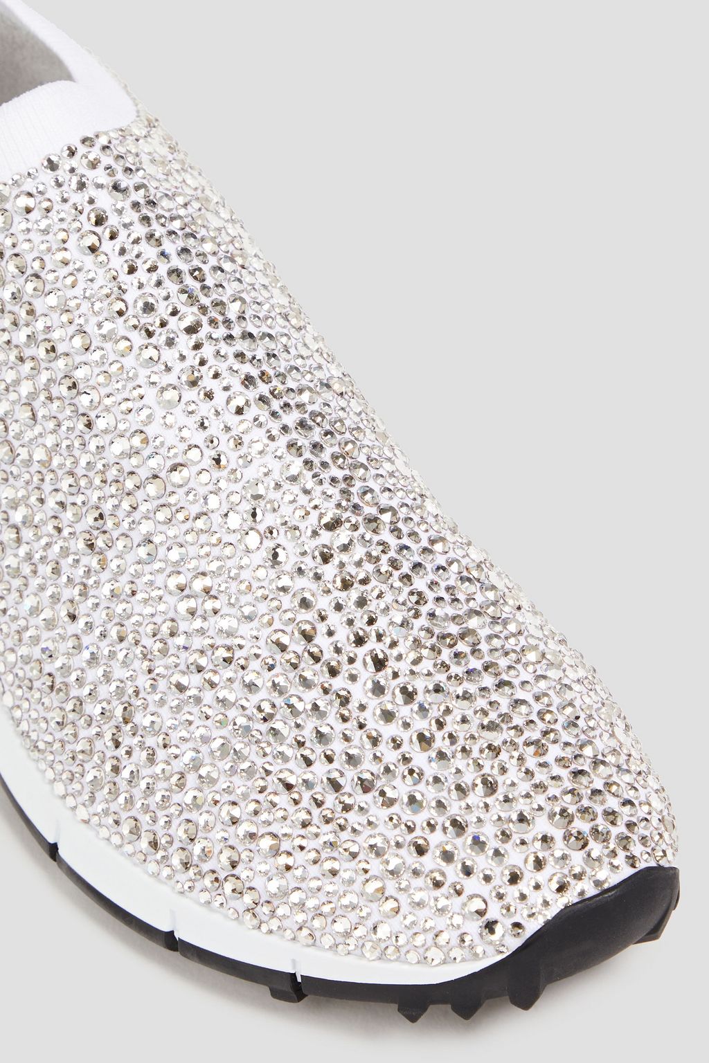 JIMMY CHOO Norway embellished stretch-knit slip-on sneakers