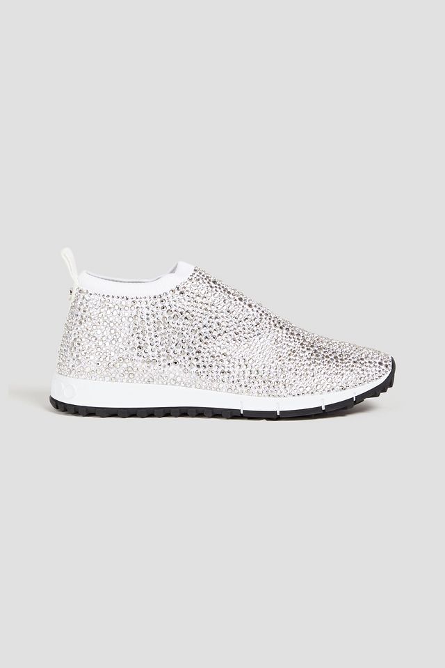 Norway embellished stretch-knit slip-on sneakers