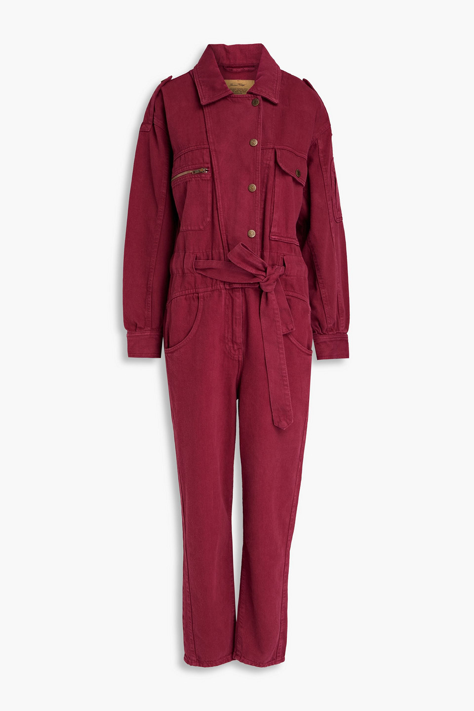 American Vintage Tineborow Denim Jumpsuit In Plum