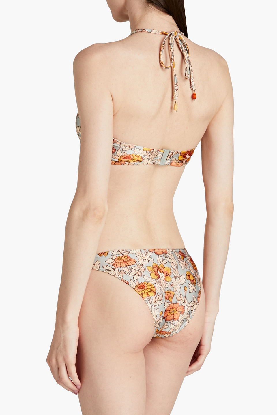 Zimmermann Andie Floral-print Bikini Top In Sky Blue