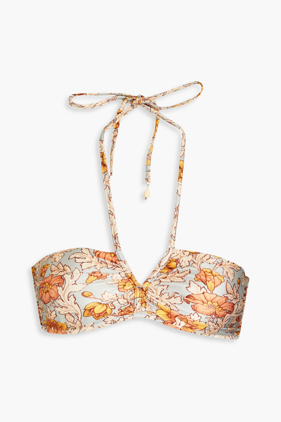 Zimmermann Andie Floral-print Bikini Top In Sky Blue