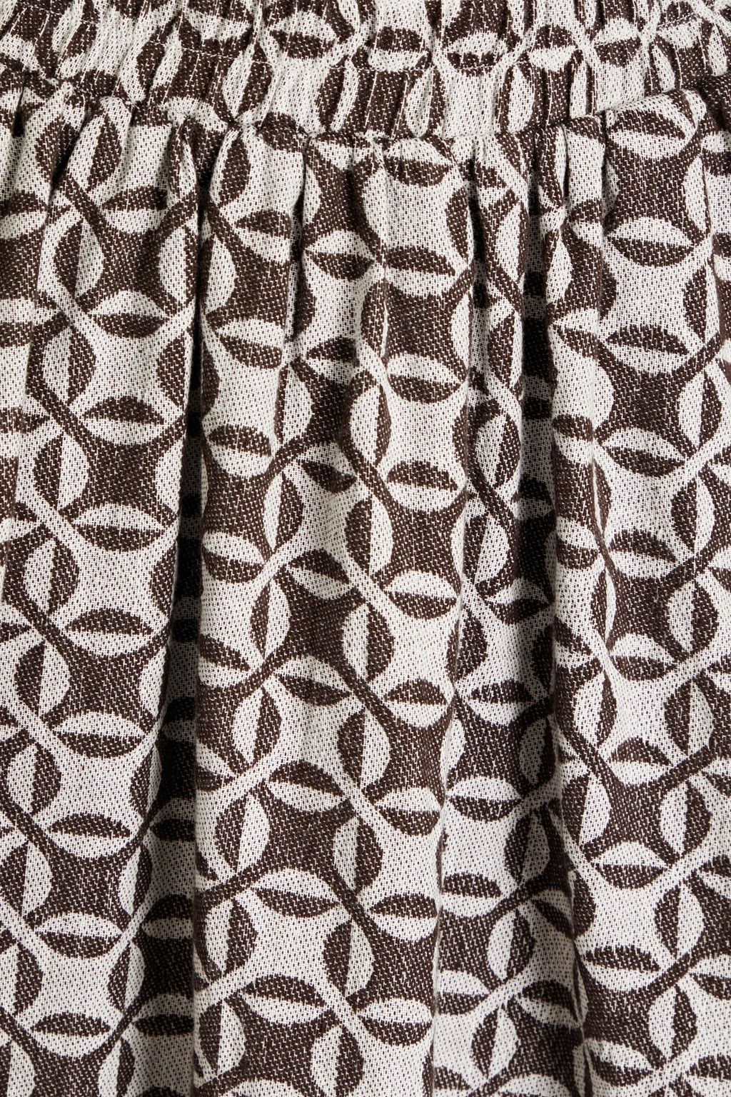 SUMMERY COPENHAGEN Gathered cottonjacquard mini skirt THE