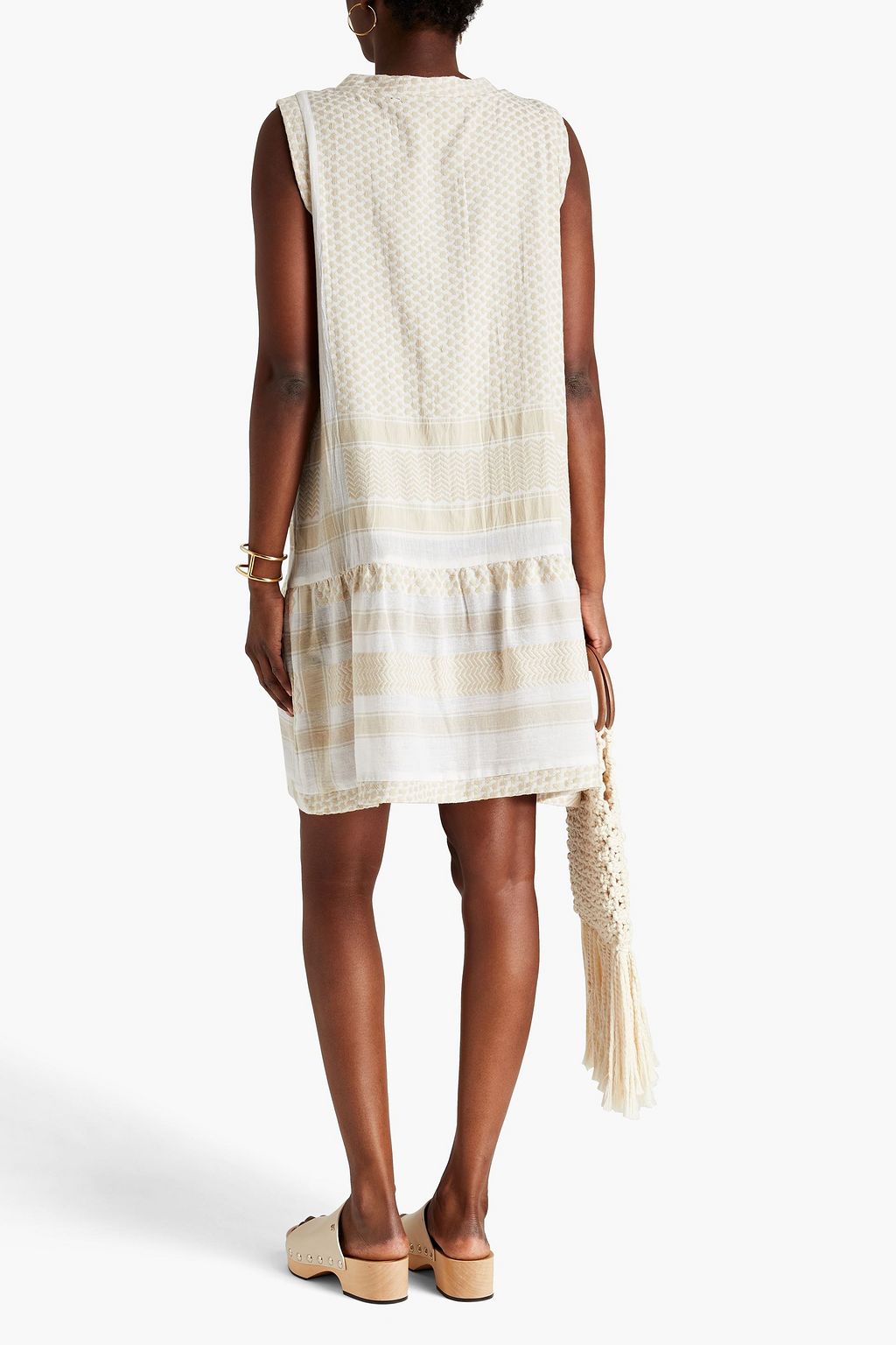 SUMMERY COPENHAGEN Gathered cotton-jacquard dress