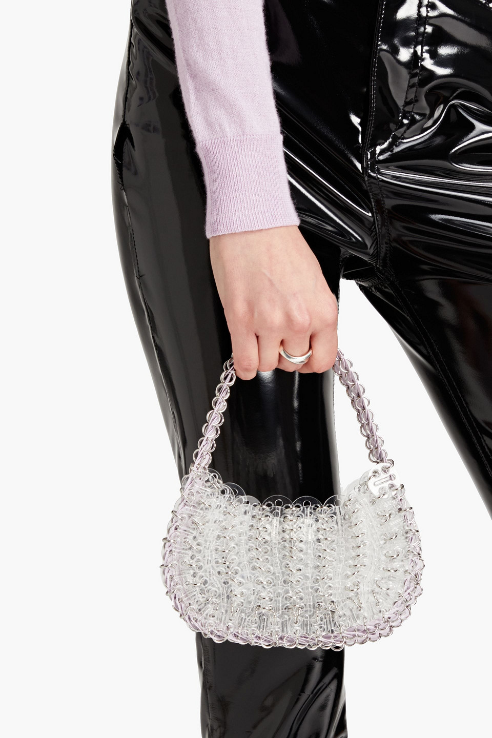 Paco Rabanne 1969 Mini Mess two-tone acrylic and chainmail tote
